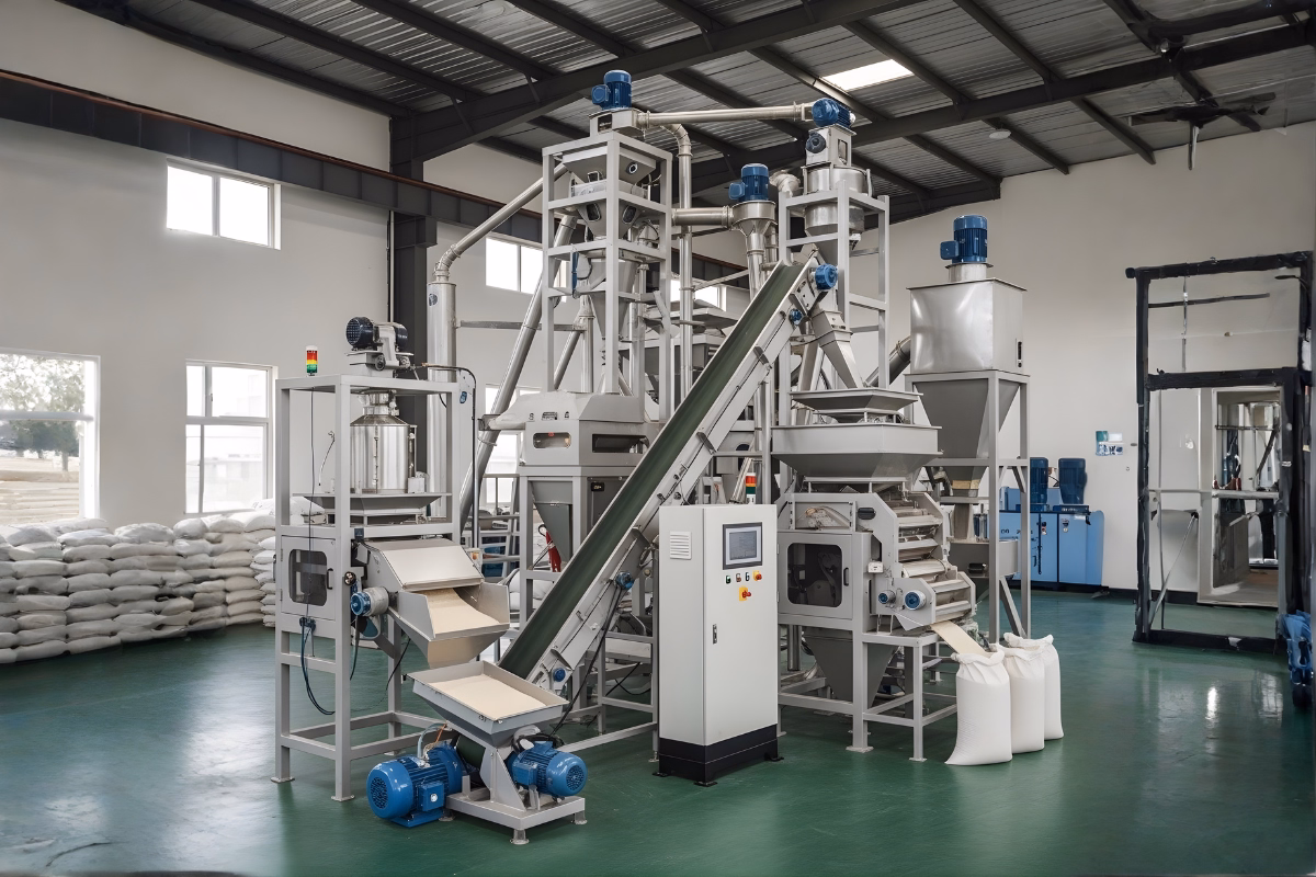 Compact full rice mill plant layout